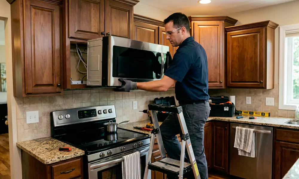Microwave Installation in Melrose, MA