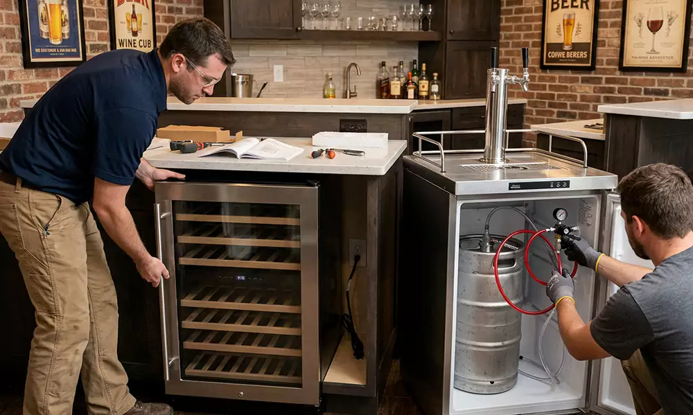 Wine Cooler and Kegerator Installation in Melrose, MA